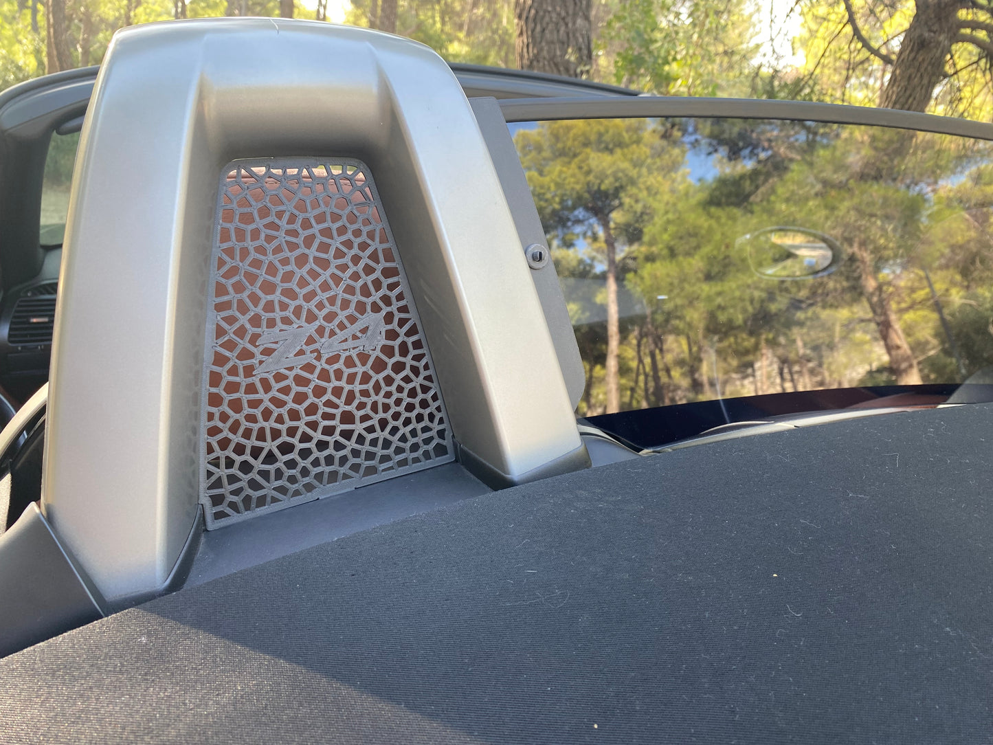 Left/Right wind deflectors for BMW Z4 E85. Unique Voronoi pattern.