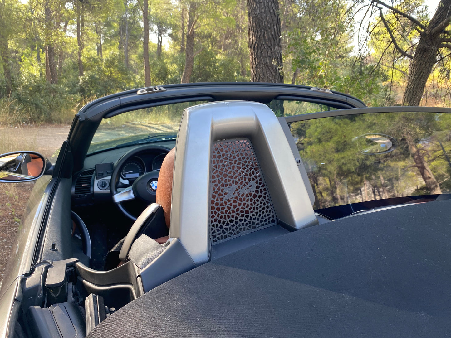 Left/Right wind deflectors for BMW Z4 E85. Unique Voronoi pattern.