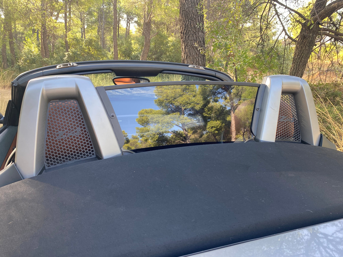 Left/Right wind deflectors for BMW Z4 E85. Honeycomb pattern.